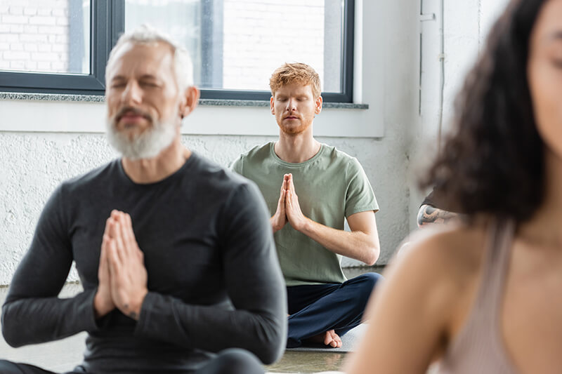 group-meditating